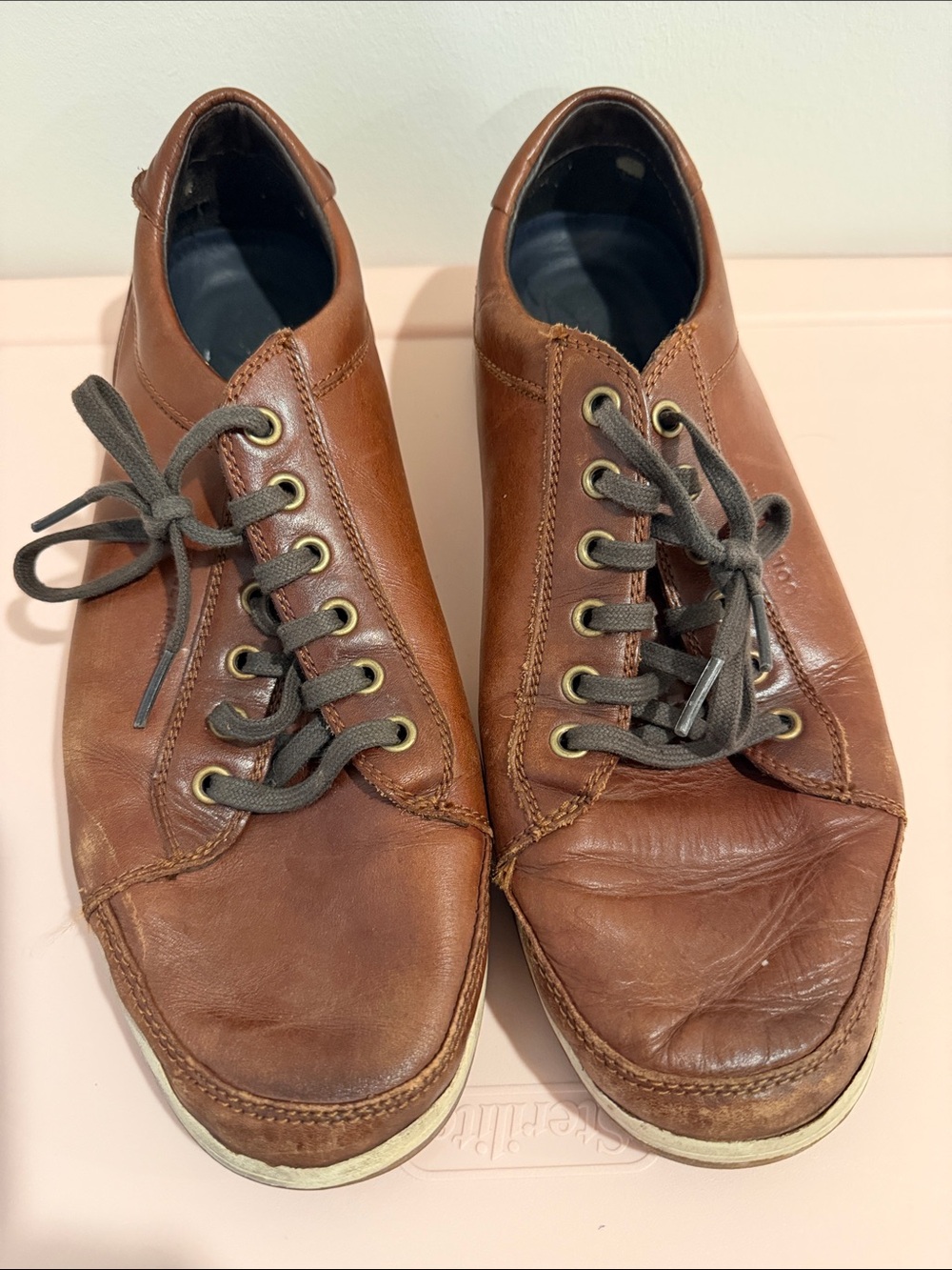 Cole Haan Men's Brown Leather Lace-Up Sneakers